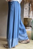 Frisco Deep Cuff Chambray Wide Leg Pant Mid
